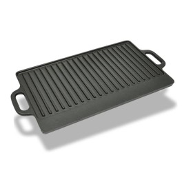 Reversible cast iron grill griddle 50x23 cm by vidaXL, Planks - Ref: Foro24-50126, Price: 31,99 €, Discount: %