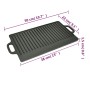 Reversible cast iron grill griddle 50x23 cm by vidaXL, Planks - Ref: Foro24-50126, Price: 31,99 €, Discount: %