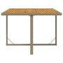 Gartentisch aus synthetischem Rattan, beiges Akazienholz, 109 x 107 x 74 cm von vidaXL, Gartentische - Ref: Foro24-316791, Pr...