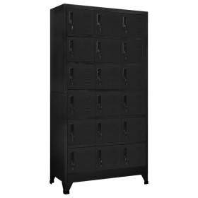 Black steel locker 90x40x180 cm by vidaXL, Lockers and storage cabinets - Ref: Foro24-339830, Price: 347,44 €, Discount: %