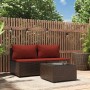 3-piece garden furniture set and brown synthetic rattan cushions by vidaXL, Outdoor sofas - Ref: Foro24-319819, Price: 189,92...