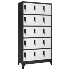 Anthracite gray and white steel locker 90x40x180 cm by vidaXL, Lockers and storage cabinets - Ref: Foro24-339824, Price: 358,...