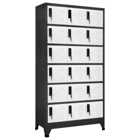 Anthracite gray and white steel locker 90x40x180 cm by vidaXL, Lockers and storage cabinets - Ref: Foro24-339832, Price: 375,...