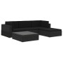 Set muebles de jardín y cojines 5 piezas ratán sintético negro de vidaXL, Conjuntos de jardín - Ref: Foro24-46753, Precio: 40...