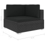 Set muebles de jardín y cojines 5 piezas ratán sintético negro de vidaXL, Conjuntos de jardín - Ref: Foro24-46753, Precio: 40...