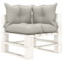 3-seater pallet sofa for garden made of wood with taupe cushions by vidaXL, Outdoor sofas - Ref: Foro24-3052401, Price: 321,3...