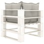 3-seater pallet sofa for garden made of wood with taupe cushions by vidaXL, Outdoor sofas - Ref: Foro24-3052401, Price: 321,3...