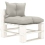 3-seater pallet sofa for garden made of wood with taupe cushions by vidaXL, Outdoor sofas - Ref: Foro24-3052401, Price: 321,3...