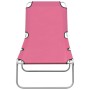 Tumbona plegable de acero y tela rosa de vidaXL, Tumbonas - Ref: Foro24-310330, Precio: 58,65 €, Descuento: %