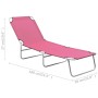 Tumbona plegable de acero y tela rosa de vidaXL, Tumbonas - Ref: Foro24-310330, Precio: 58,65 €, Descuento: %