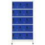 Steel gray and blue locker 90x40x180 cm by vidaXL, Lockers and storage cabinets - Ref: Foro24-339826, Price: 310,99 €, Discou...