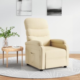 Cream Fabric Recliner by vidaXL, Armchairs - Ref: Foro24-321225, Price: 174,75 €, Discount: %