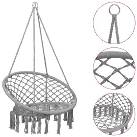 Hammock swing hanging chair 80 cm gray by vidaXL, Swings and seesaws - Ref: Foro24-93157, Price: 51,29 €, Discount: %