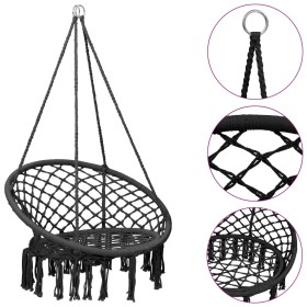 Hängesessel Schaukel Hängematte 80 cm anthrazit von vidaXL, Schaukeln und Wippen - Ref: Foro24-93156, Preis: 67,83 €, Rabatt: %