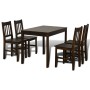 Mesa de comedor y 4 sillas madera marrón de vidaXL, muebles para cocinas y comedores - Ref: Foro24-241221, Precio: 258,65 €, ...