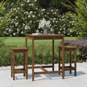 Garden table and high stools 3 pieces honey brown pine wood by vidaXL, Garden sets - Ref: Foro24-3154728, Price: 162,22 €, Di...