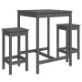 3-piece gray pine wood garden table and high stools set by vidaXL, Garden sets - Ref: Foro24-3154727, Price: 160,12 €, Discou...