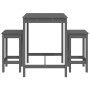 3-piece gray pine wood garden table and high stools set by vidaXL, Garden sets - Ref: Foro24-3154727, Price: 160,12 €, Discou...