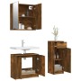 Set de muebles baño 3 pzas madera contrachapada roble ahumado de vidaXL, Muebles de baño - Ref: Foro24-3115873, Precio: 176,0...