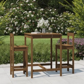 Garden table and high stools 3 pieces honey brown pine wood by vidaXL, Garden sets - Ref: Foro24-3154738, Price: 181,99 €, Di...