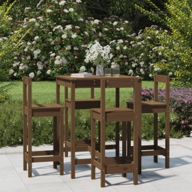 High garden table and stools 5 pieces honey brown pine wood by vidaXL, Garden sets - Ref: Foro24-3154743, Price: 258,99 €, Di...