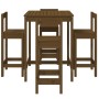 High garden table and stools 5 pieces honey brown pine wood by vidaXL, Garden sets - Ref: Foro24-3154743, Price: 251,23 €, Di...