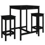 Set de mesa y taburetes altos jardín 3 pzas madera pino negro de vidaXL, Conjuntos de jardín - Ref: Foro24-3154729, Precio: 1...