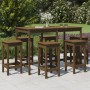 Hoher Gartentisch und Hocker 7-teilig aus honigbraunem Kiefernholz von vidaXL, Gartensets - Ref: Foro24-3154758, Preis: 346,8...