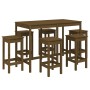 Garden table and high stools 7 pieces honey brown pine wood by vidaXL, Garden sets - Ref: Foro24-3154758, Price: 346,81 €, Di...