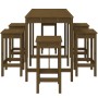 Garden table and high stools 7 pieces honey brown pine wood by vidaXL, Garden sets - Ref: Foro24-3154758, Price: 346,81 €, Di...