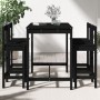 Set de mesa y taburetes altos jardín 5 piezas madera pino negro de vidaXL, Conjuntos de jardín - Ref: Foro24-3154754, Precio:...