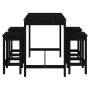 Set de mesa y taburetes altos jardín 5 piezas madera pino negro de vidaXL, Conjuntos de jardín - Ref: Foro24-3154754, Precio:...