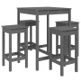 5-piece gray pine wood garden table and high stools set by vidaXL, Garden sets - Ref: Foro24-3154732, Price: 217,42 €, Discou...