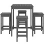 5-piece gray pine wood garden table and high stools set by vidaXL, Garden sets - Ref: Foro24-3154732, Price: 217,42 €, Discou...