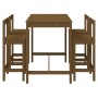 High garden table and stools 5 pieces honey brown pine wood by vidaXL, Garden sets - Ref: Foro24-3154753, Price: 271,14 €, Di...