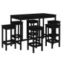 Set de mesa y taburetes altos jardín 7 piezas madera pino negro de vidaXL, Conjuntos de jardín - Ref: Foro24-3154759, Precio:...