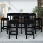 7-piece black pine wood garden table and high stools set by vidaXL, Garden sets - Ref: Foro24-3154759, Price: 443,99 €, Disco...