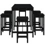 Set de mesa y taburetes altos jardín 7 piezas madera pino negro de vidaXL, Conjuntos de jardín - Ref: Foro24-3154759, Precio:...