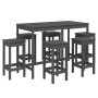 Garden set with table and high stools, 7 pieces, made of gray pine wood. by vidaXL, Garden sets - Ref: Foro24-3154757, Price:...