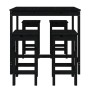 5-piece black pine wood garden table and high stools set by vidaXL, Garden sets - Ref: Foro24-3154749, Price: 302,34 €, Disco...