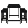 Set de mesa y taburetes altos jardín 5 piezas madera pino negro de vidaXL, Conjuntos de jardín - Ref: Foro24-3154749, Precio:...