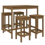 Garden table and 5-piece high stools set made of brown honey pine wood. by vidaXL, Garden sets - Ref: Foro24-3154748, Price: ...