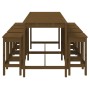 Garden table and high stools 9 pcs honey brown pine wood by vidaXL, Garden sets - Ref: Foro24-3154768, Price: 436,28 €, Disco...