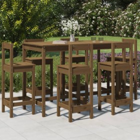 Garden table and high stools 7 pieces honey brown pine wood by vidaXL, Garden sets - Ref: Foro24-3154763, Price: 401,99 €, Di...