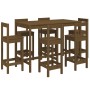 Garden table and high stools 7 pieces honey brown pine wood by vidaXL, Garden sets - Ref: Foro24-3154763, Price: 401,49 €, Di...