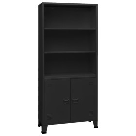 Estantería industrial acero negro 80x32x180 cm de vidaXL, Librerías y estanterías - Ref: Foro24-339631, Precio: 180,74 €, Des...