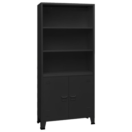 Estantería industrial acero negro 80x32x180 cm de vidaXL, Librerías y estanterías - Ref: Foro24-339631, Precio: 171,42 €, Des...