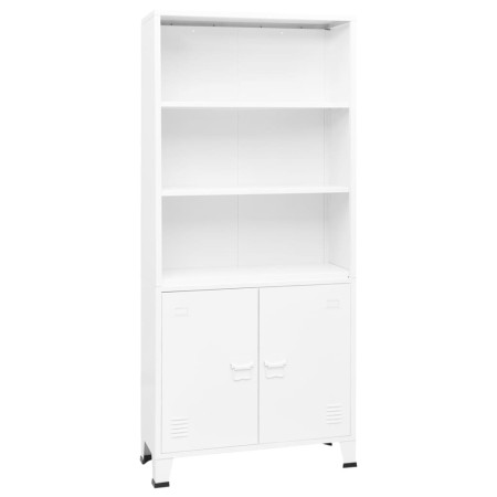 Estantería industrial acero blanco 80x32x180 cm de vidaXL, Librerías y estanterías - Ref: Foro24-339632, Precio: 152,80 €, De...