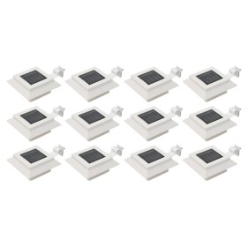 Lámparas solares cuadradas de exterior blancas 12 uds LED 12 cm de vidaXL, Iluminación de exterior - Ref: Foro24-277137, Prec...