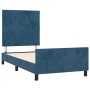 Dark blue velvet bed frame with headboard 100x200 cm by vidaXL, Beds and slatted bases - Ref: Foro24-3125865, Price: 150,27 €...